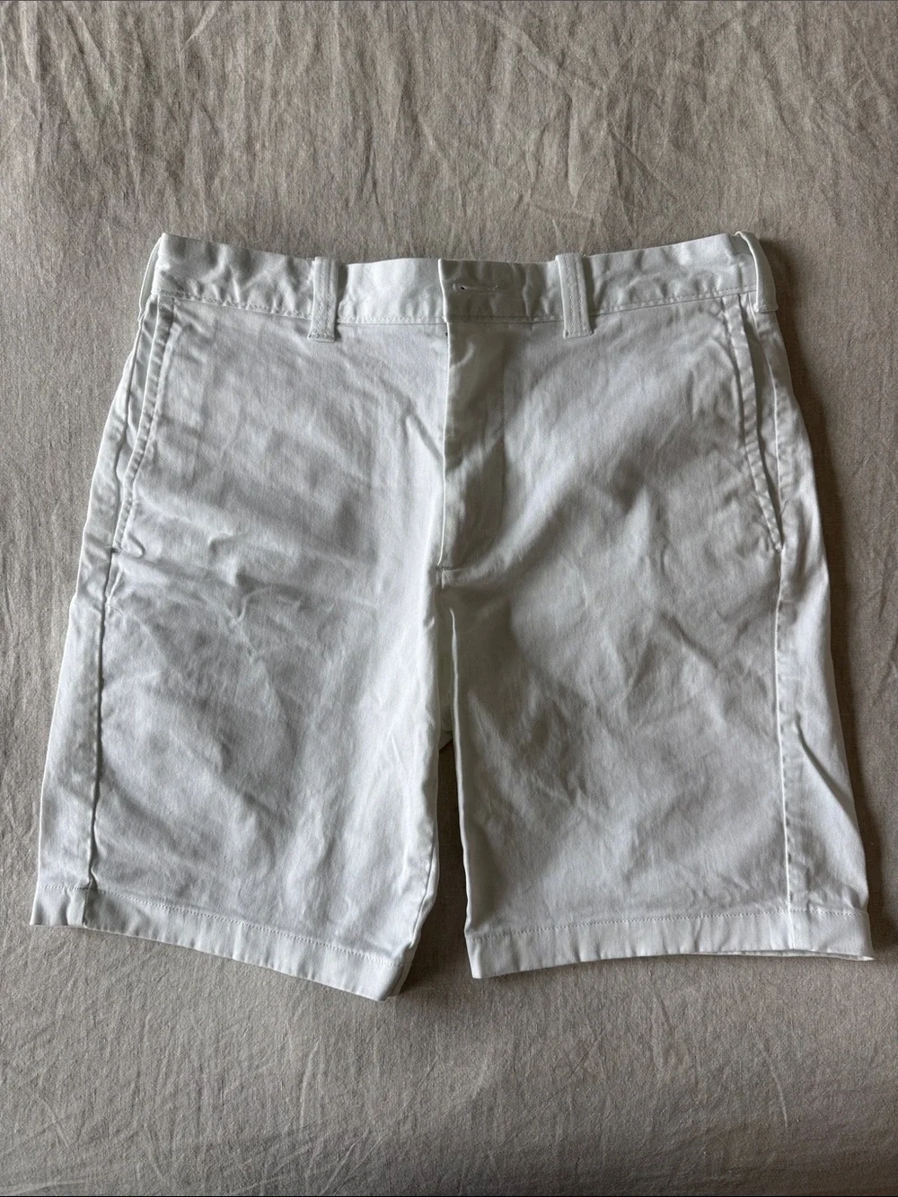 J. Crew White Flat-Front Cotton Shorts